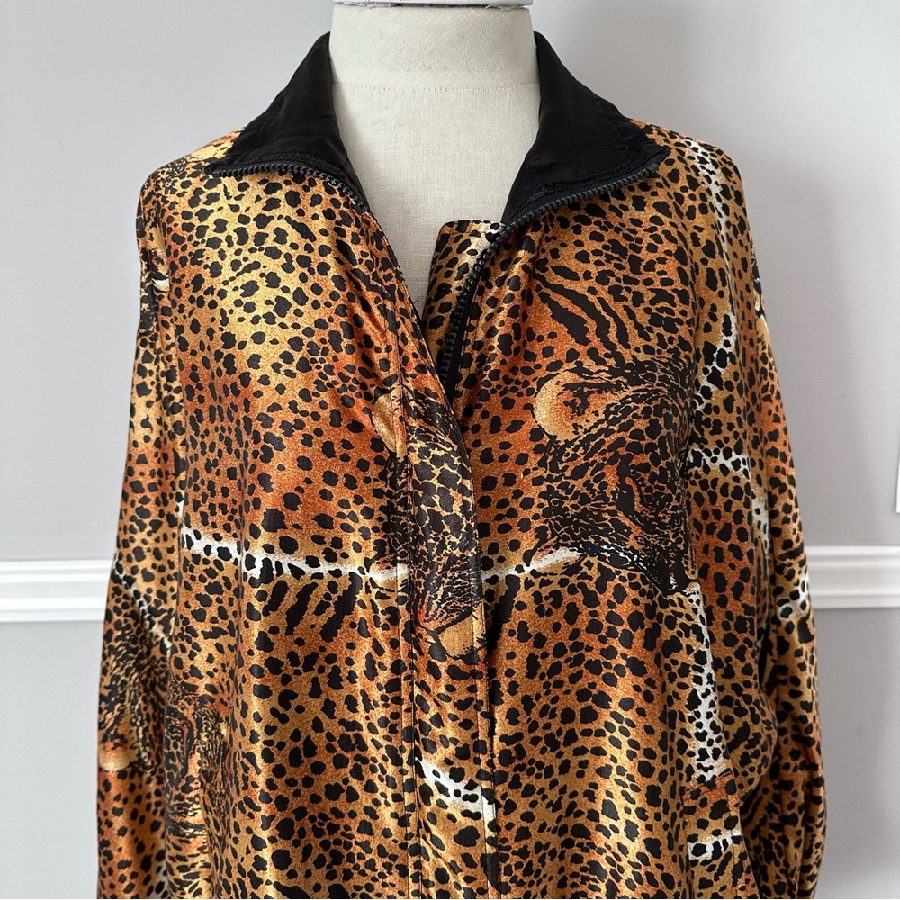 Vintage 80s Baddie Seoul Olympics Cheetah Print Jacket - Picture 2 of 13